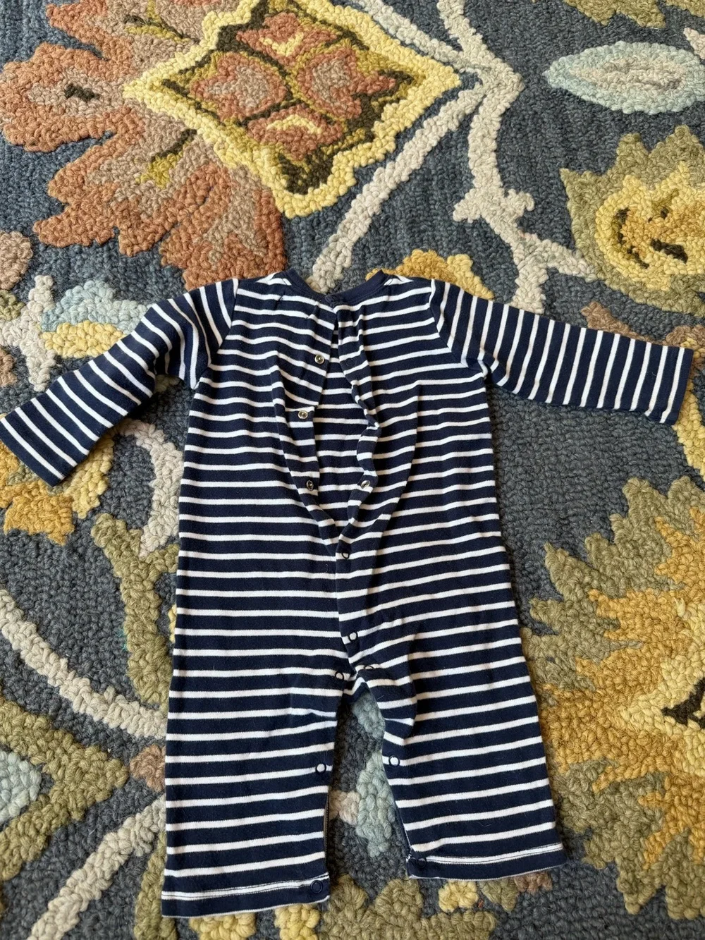 Baby Ralph Lauren Navy + White Stripe One Piece Coastal Nautical 9 Months